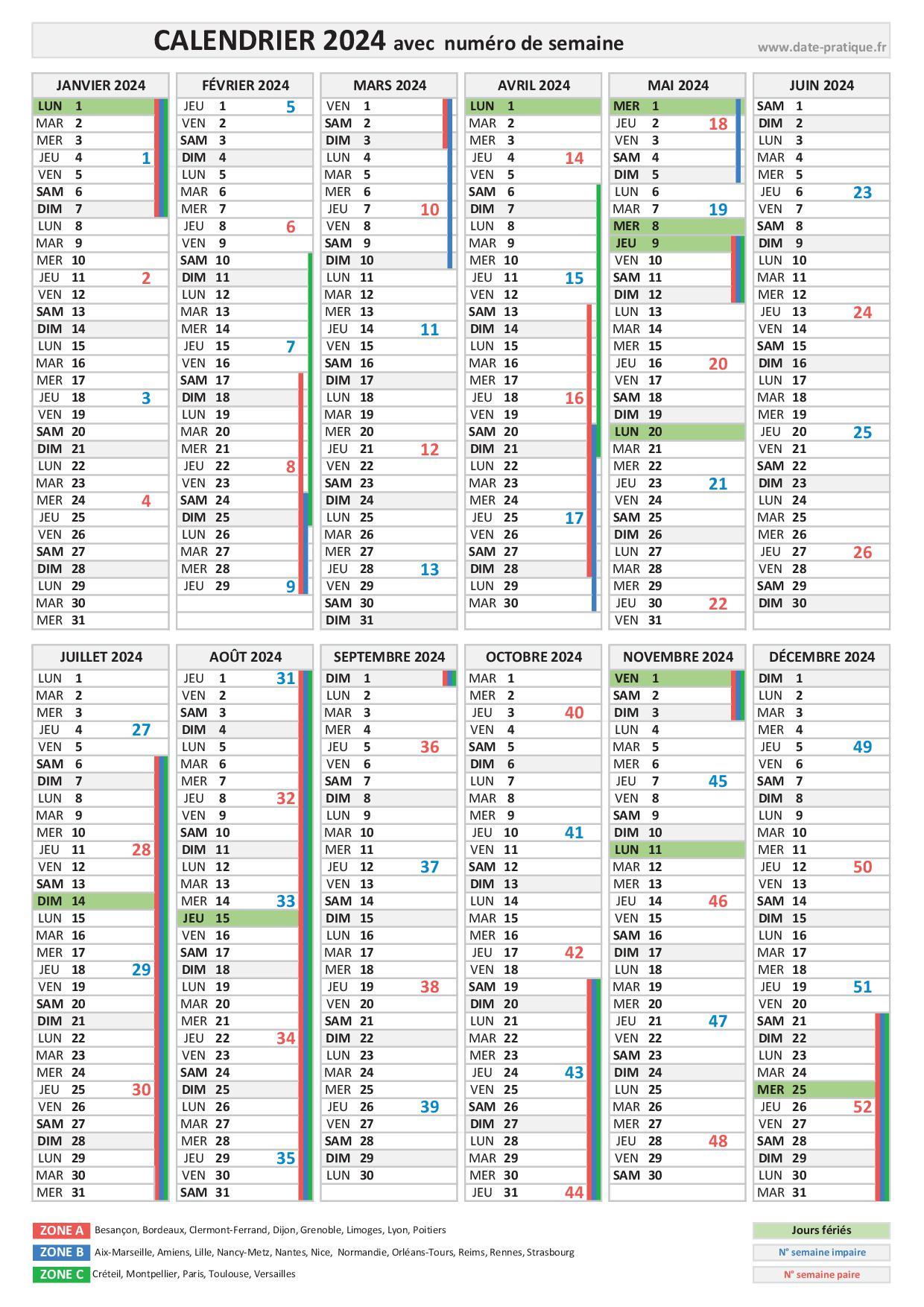Num ro De Semaine 2024 Liste Et Dates Calendrier 2024 Avec Semaines Num ro De Semaine 2024 Liste Et Dates Calendrier 2024 Avec Semaines